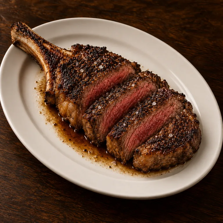 Bone-in ribeye shown in The Garrison demo food menu